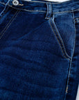 Straight Fit .Jeans With Side Pockets in Mid Blue