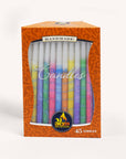 Hanukka Candles - Decorated Multi Color - 45 Pack
