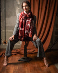 FST.Large cashmere scarf LAURIER ROSE