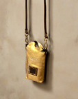 Virna. Phone Case. Gold laminated leather. X0029 F1902.