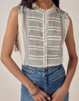 Irina Sleeveless Blouse. Lapislazuli.