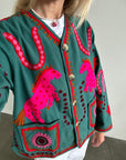 Maggie Jacket, Green Suzani One-Size