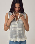 Irina Sleeveless Blouse. Lapislazuli.
