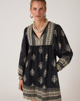 Celeste Short Dress. Black Henna