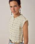 Omaris Sleeveless Blouse. Cloud Thread.