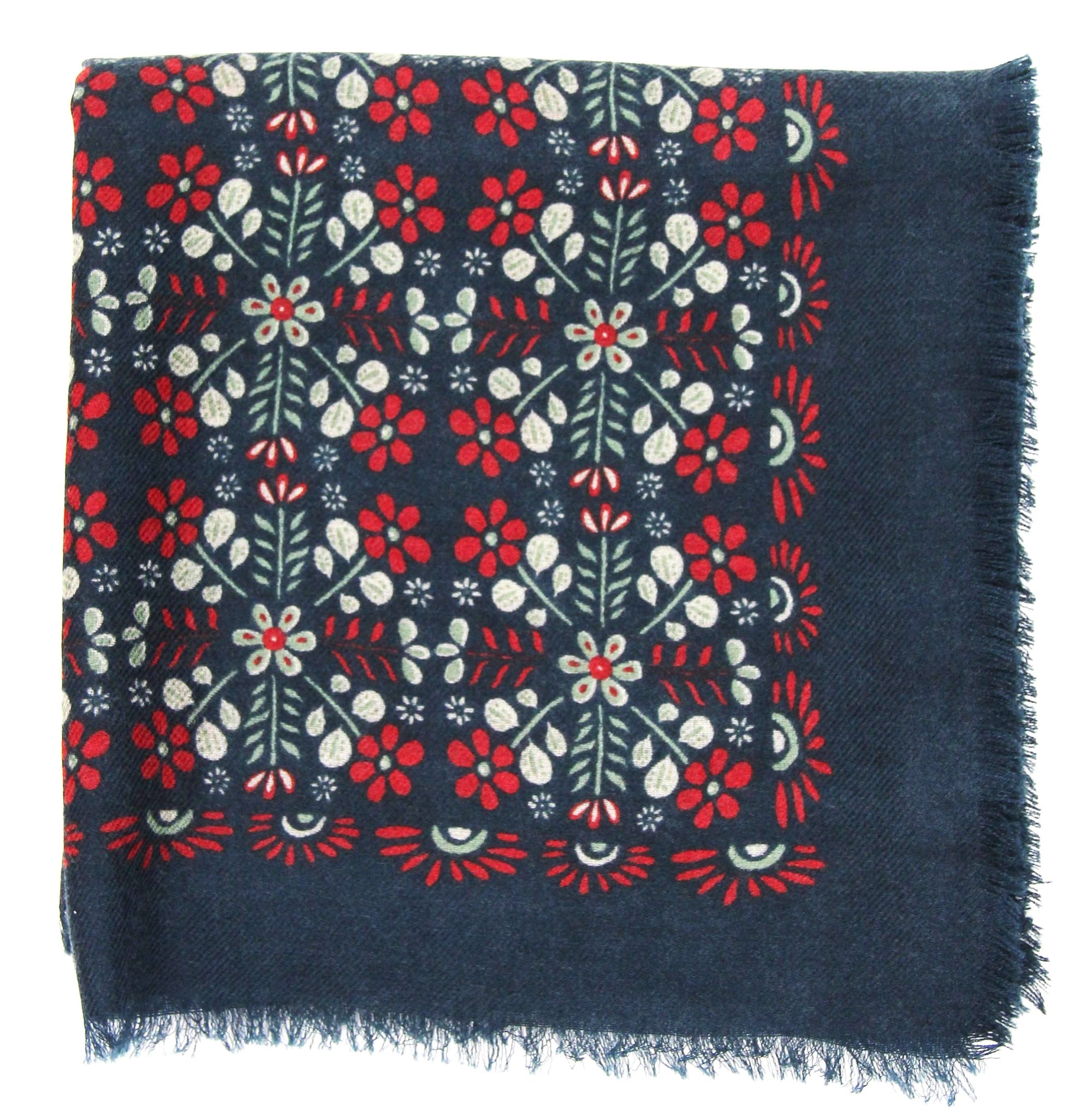 LES BELLES VAGABONDES. Agata Navy Wool Square