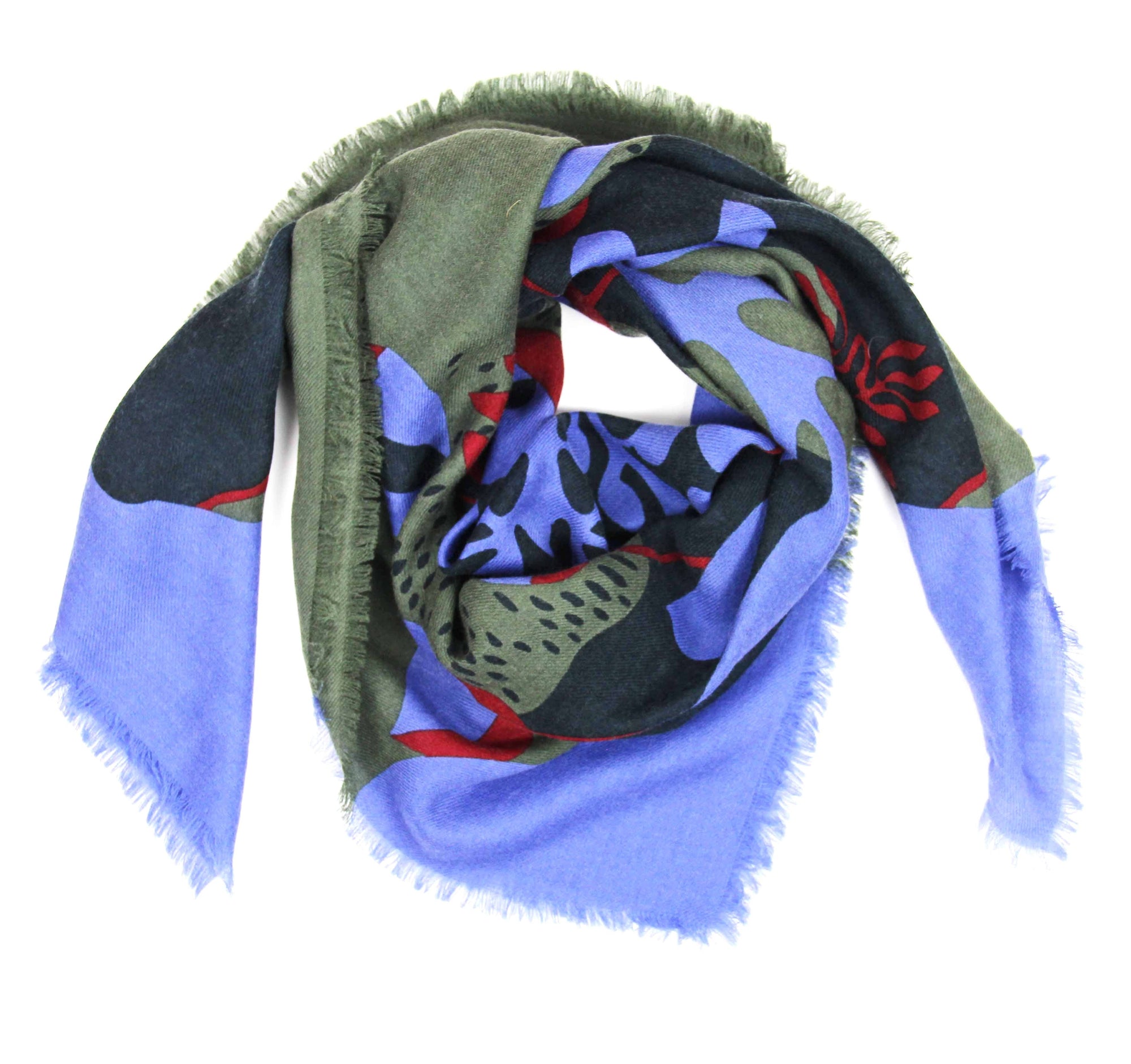 LES BELLE VAGABONDES.Abyss Purple Wool Square