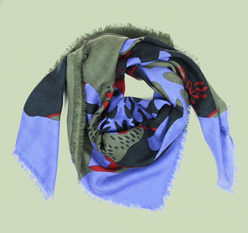 LES BELLE VAGABONDES.Abyss Purple Wool Square