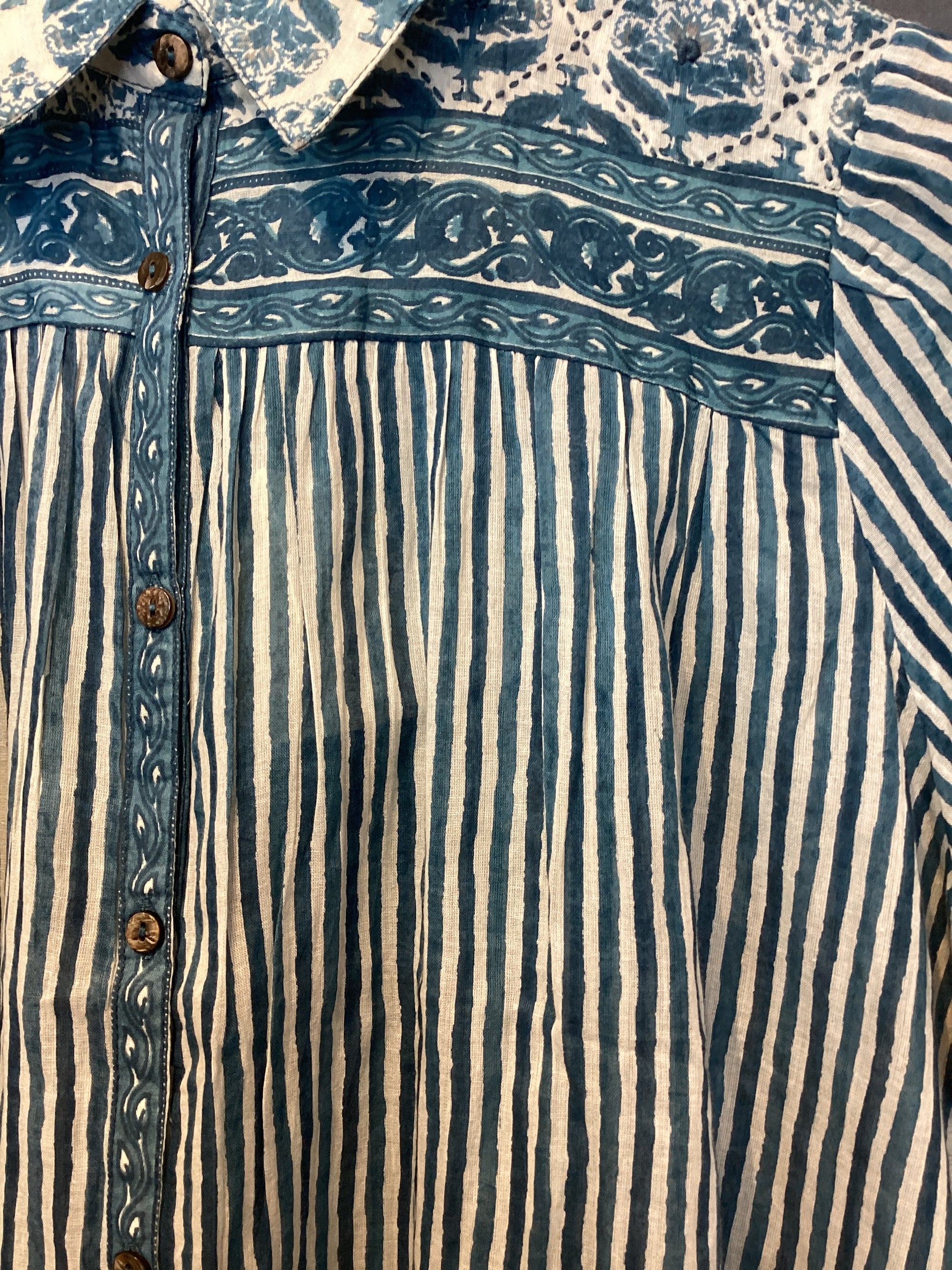 Maria Shirt - Mediterranean Stripes Blue Ink