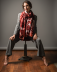 FST.Large cashmere scarf LAURIER ROSE