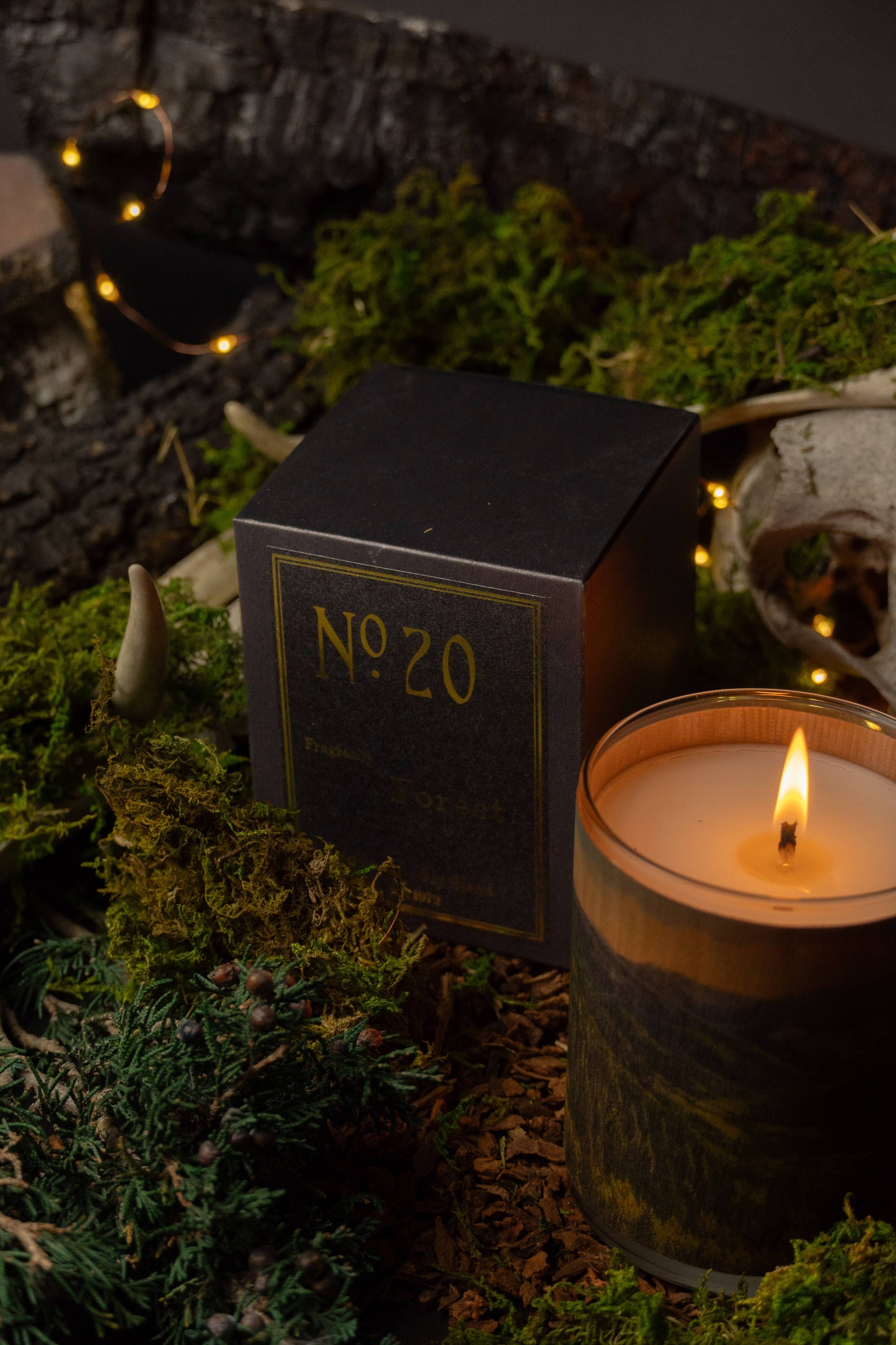 Spitfire Girl. No 20 Forest Wood Wrapped Candle