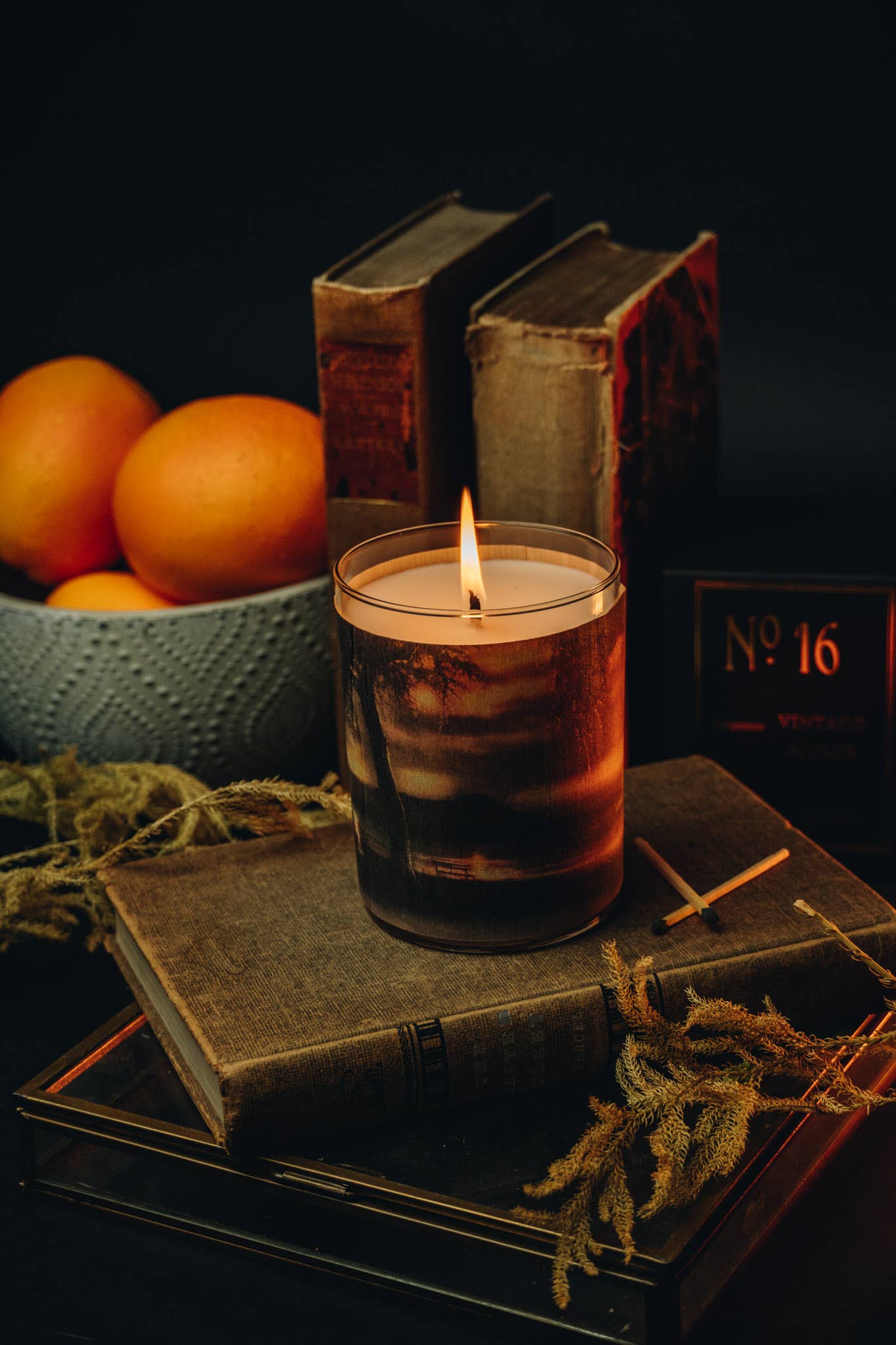 Spitfire Girl. No 16 Vintage Amber Wood Wrapped Candle