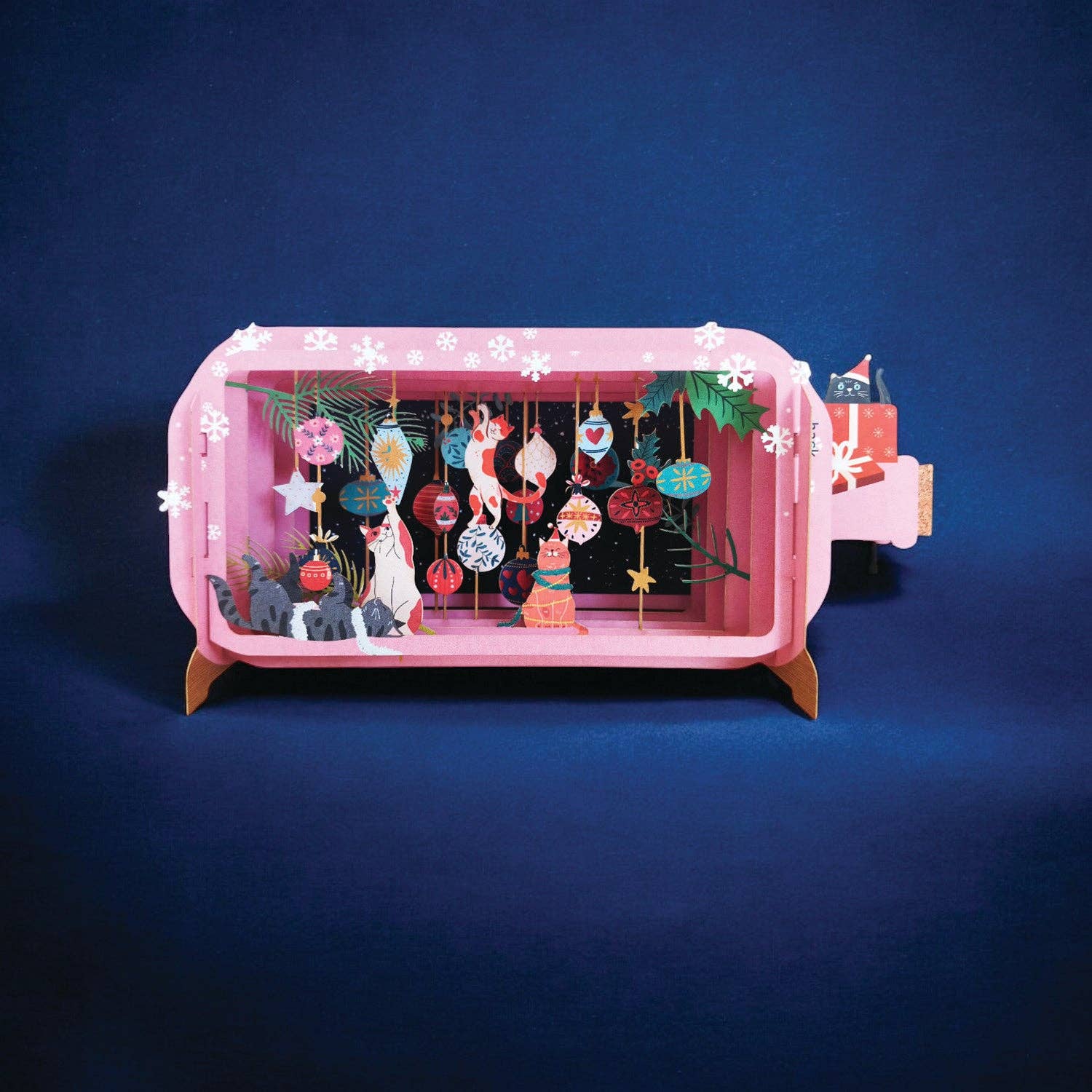 ALLJOY.3D Pop Up card.Christmas Kittens. XMIB137