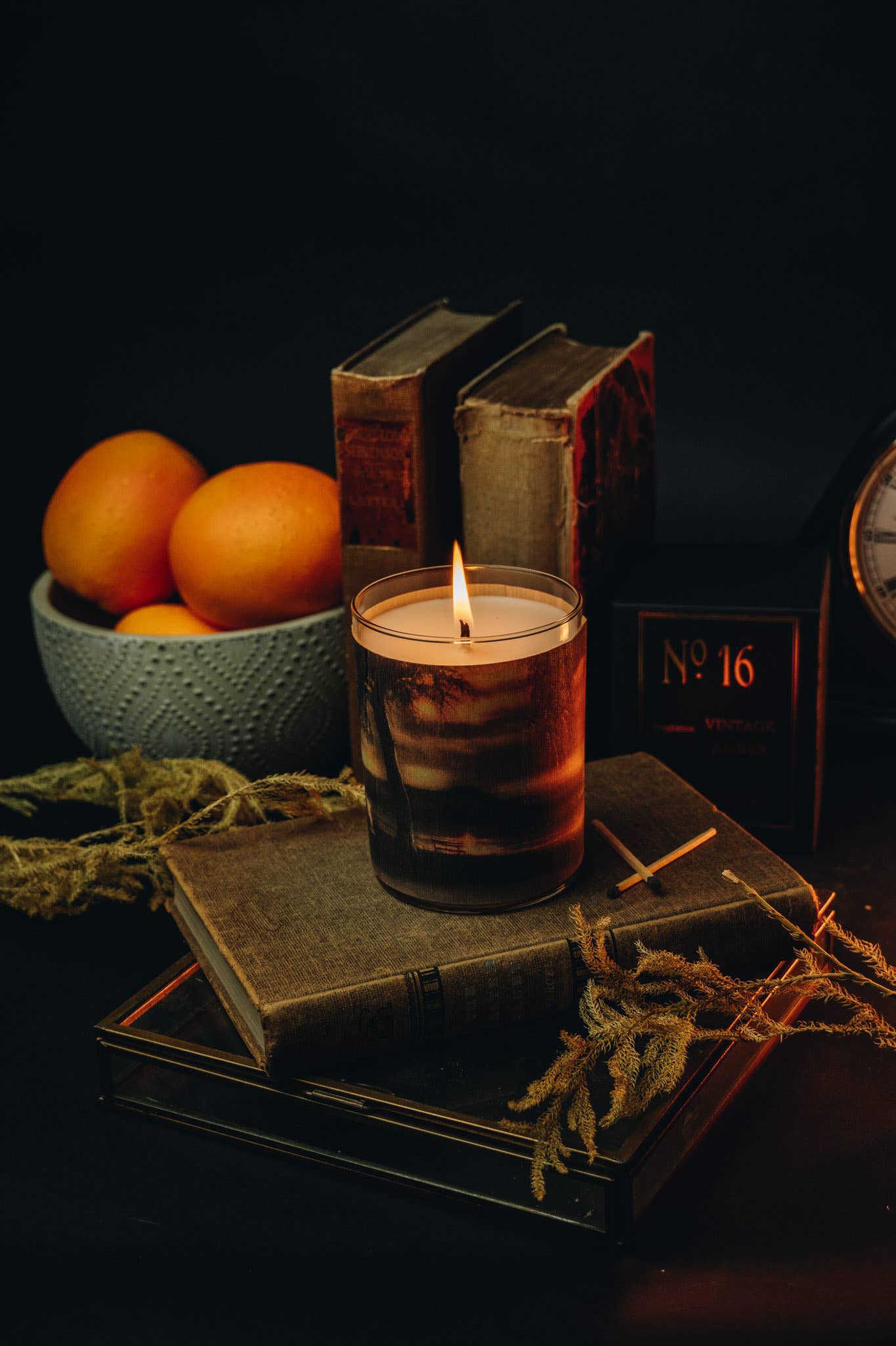 Spitfire Girl. No 16 Vintage Amber Wood Wrapped Candle