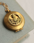 Gold Thistle Flower Locket