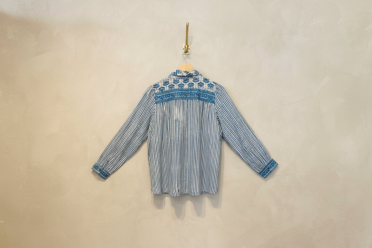 Maria Shirt - Mediterranean Stripes Blue Ink