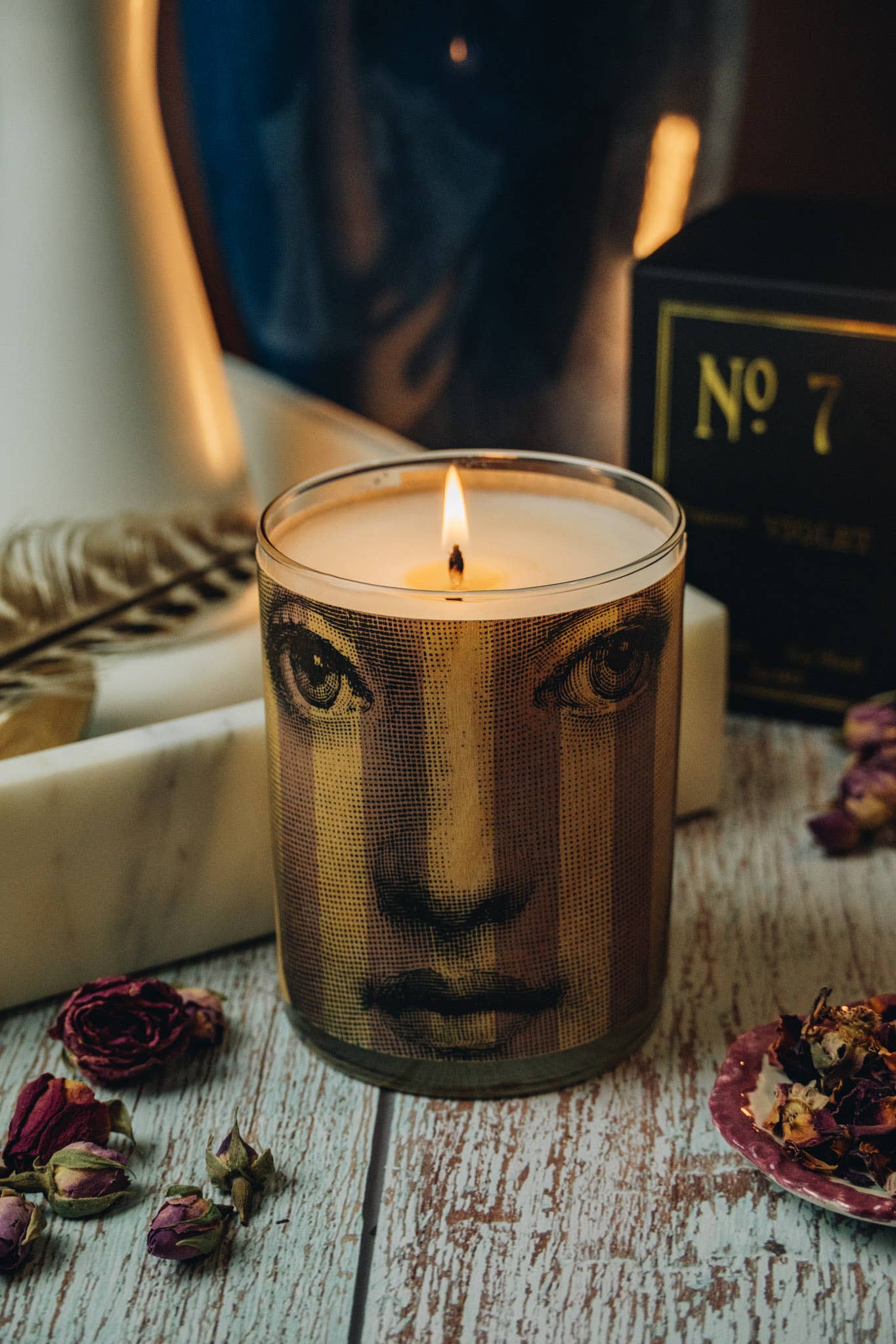 Spitfire Girl. No 7 Violet Wood Wrapped Candle