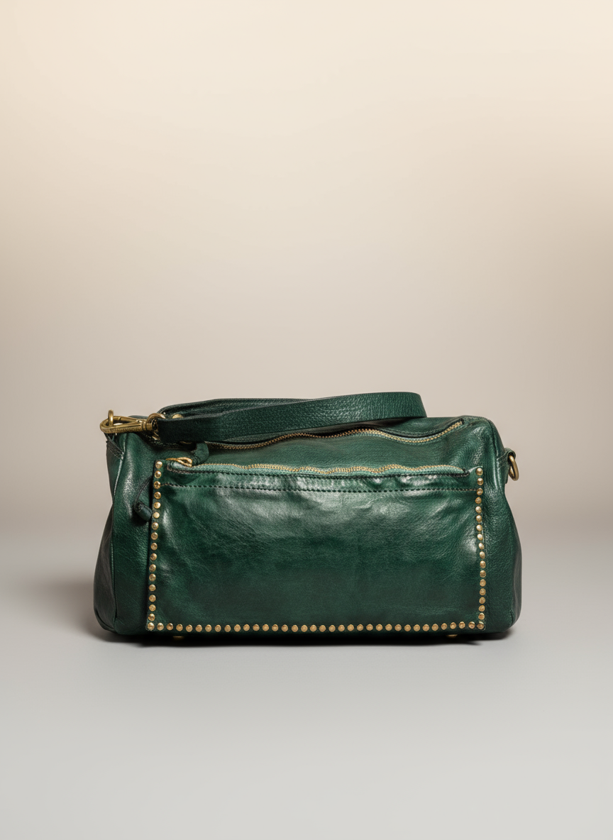 EMMA Crossbody Leather Bag. Green X0007 C2505.