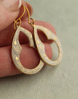 Victorian Gold and White Hoop Earrings