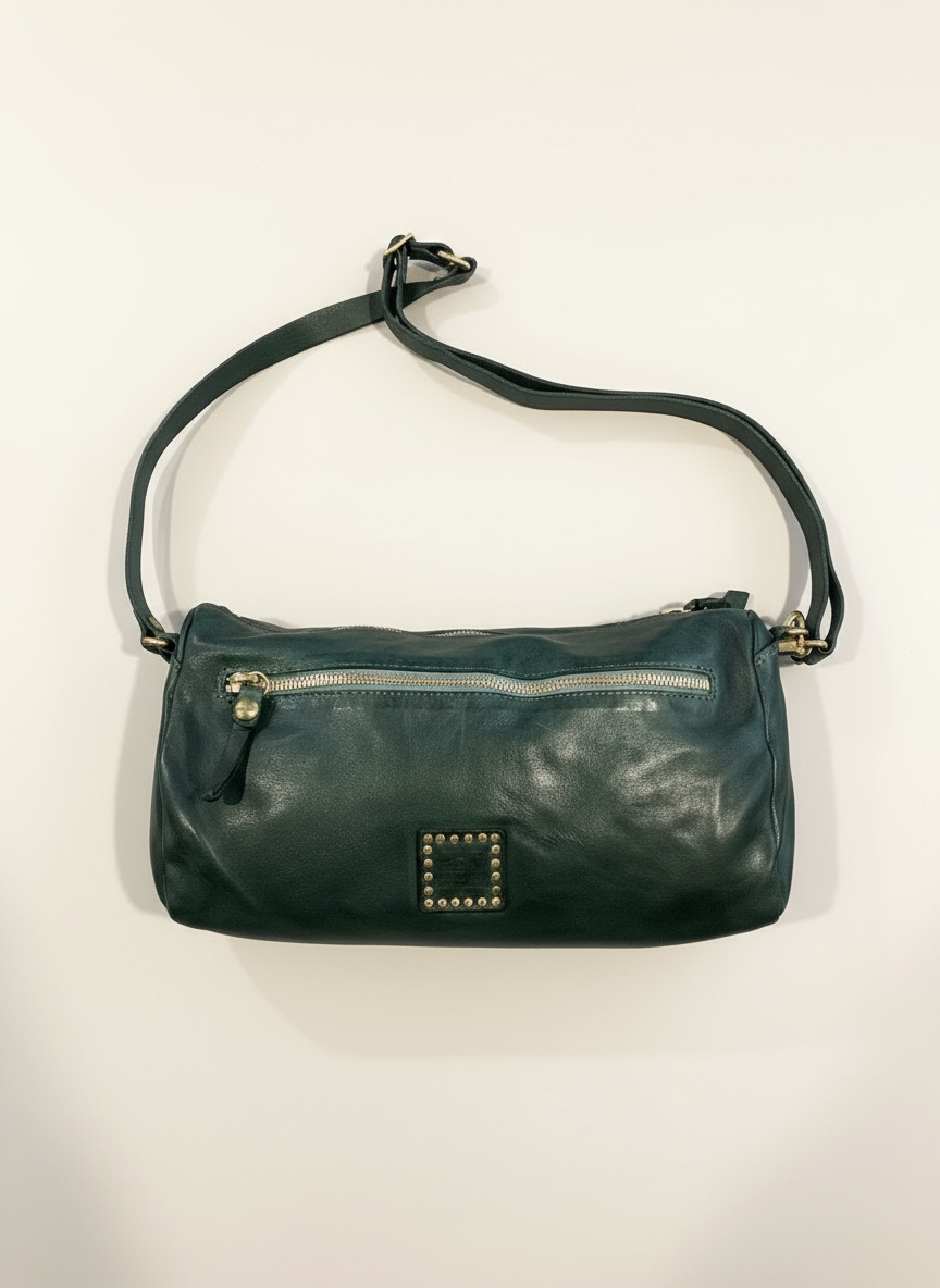 EMMA Crossbody Leather Bag. Green X0007 C2505.