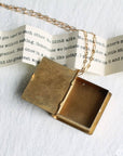 Love Story Book Locket Necklace