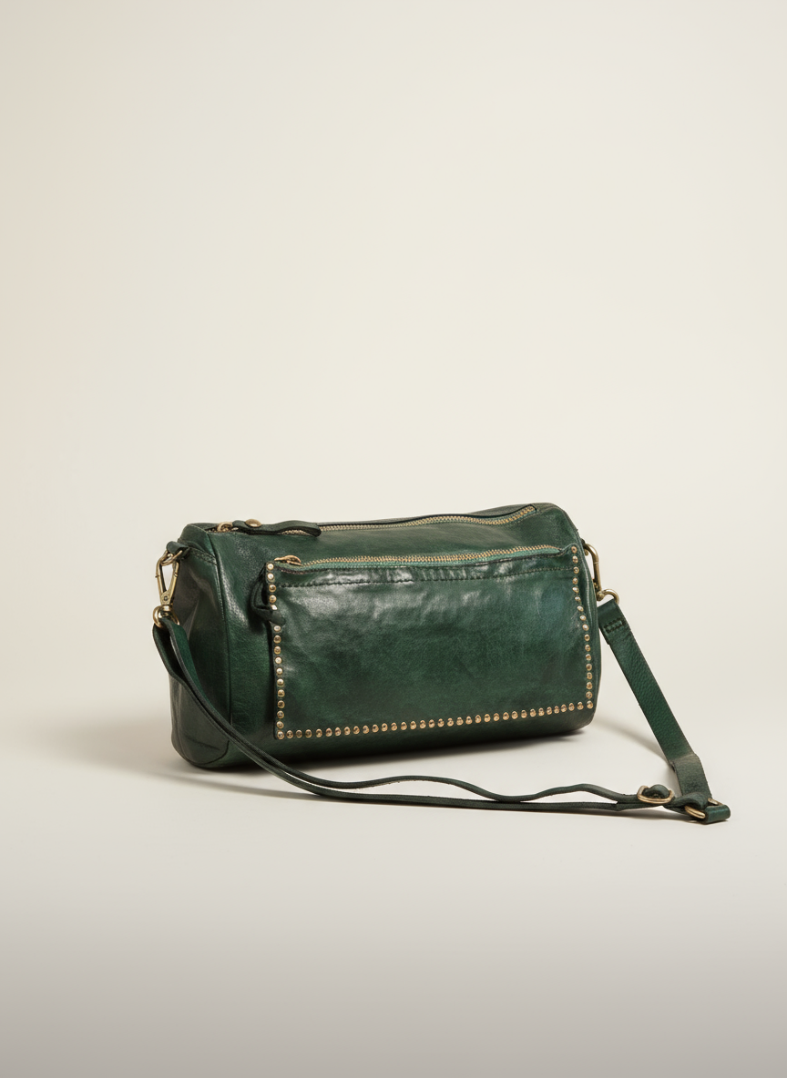EMMA Crossbody Leather Bag. Green X0007 C2505.