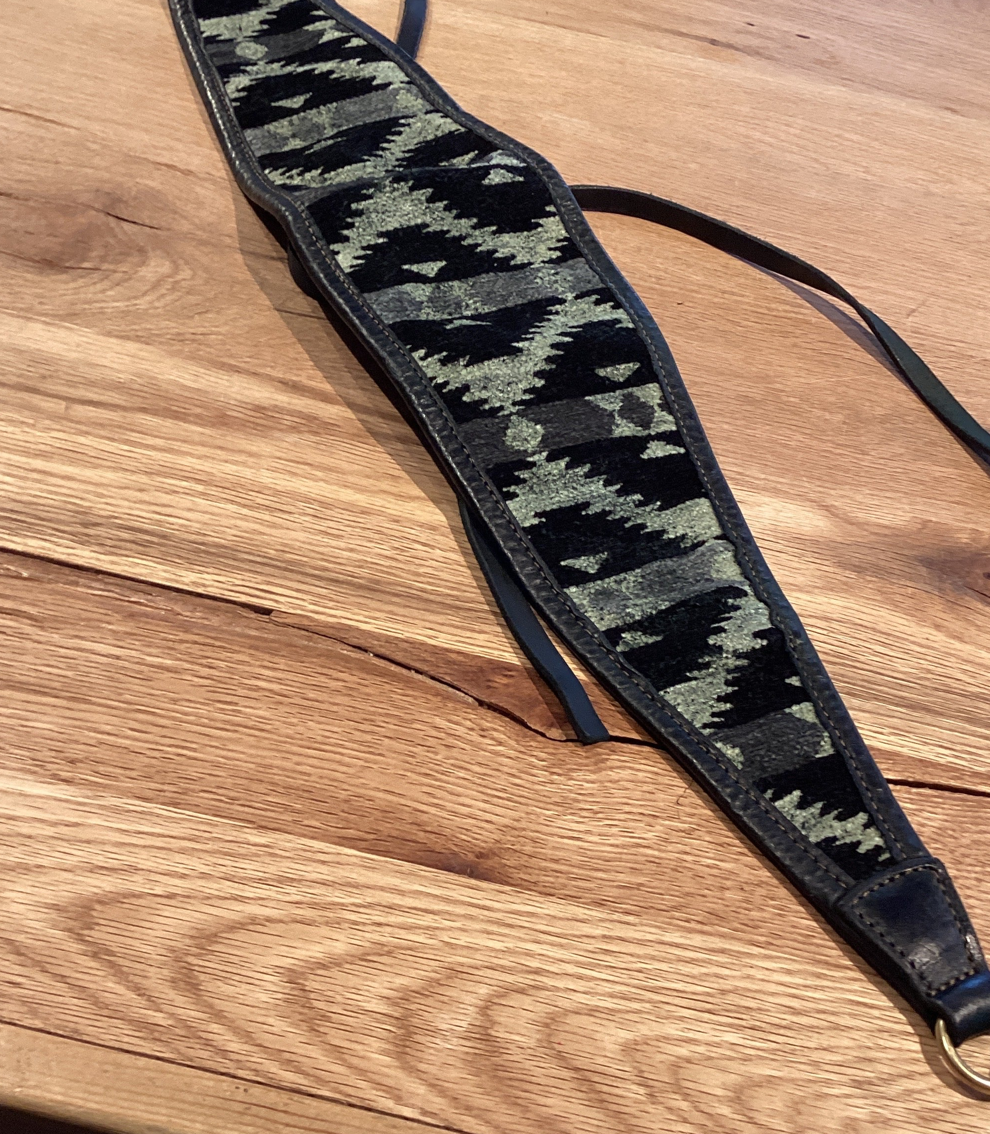 BELT KILIM Leather and fabric. Grey/Cream/Bottle/Black X2877F2906.