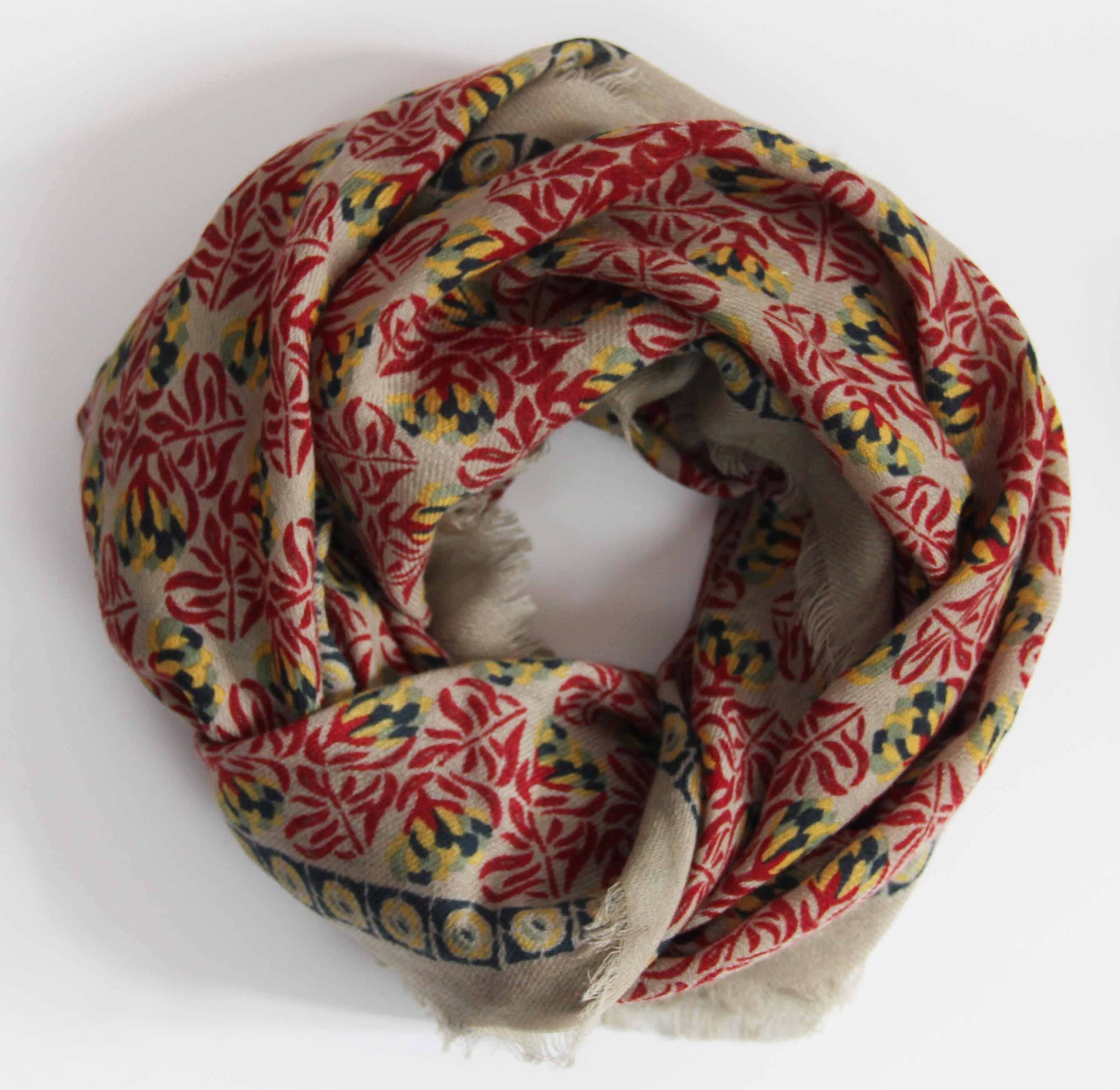 LES BELLES VAGABONDES. Rouge Red Poem Wool Square