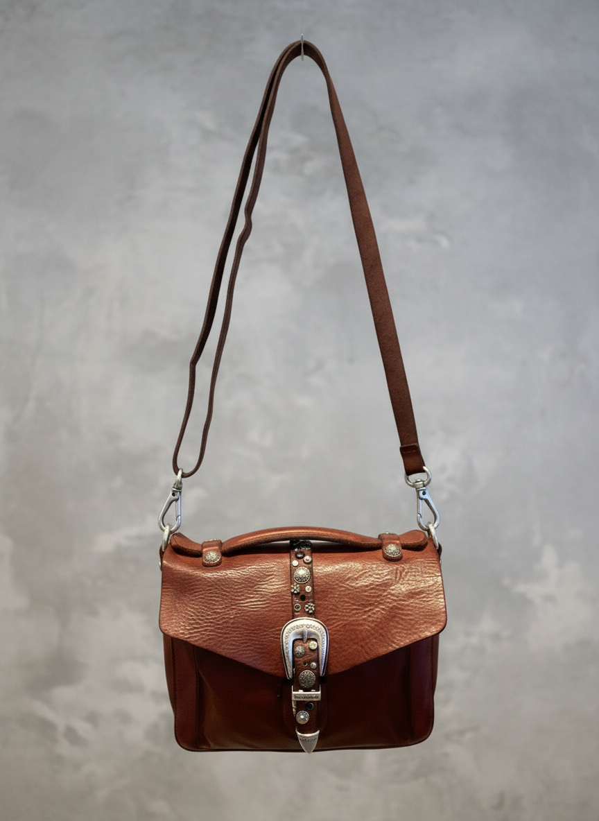 PORZIA Crossbody. Cow Leather. Strass/Fiori. Burgundy X2876 C4036.