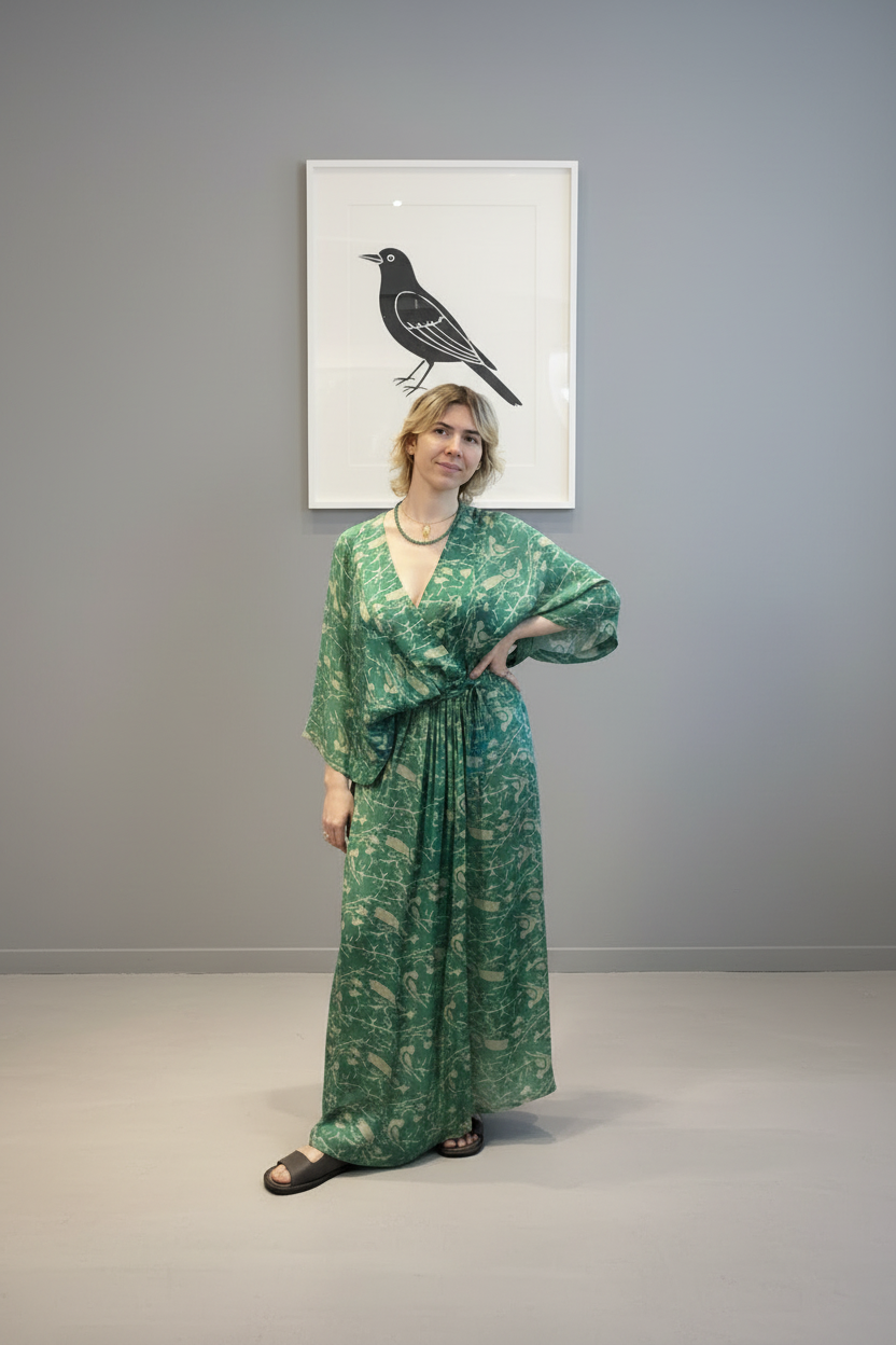 Brenda Silk Wrap Dress No 114. One-Size