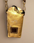 Virna. Phone Case. Gold laminated leather. X0029 F1902.