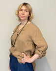 THING-dk. Linen Shirt. (7240).Color: Mocca.