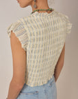 Omaris Sleeveless Blouse. Cloud Thread.
