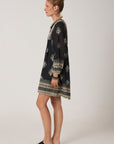 Celeste Short Dress. Black Henna