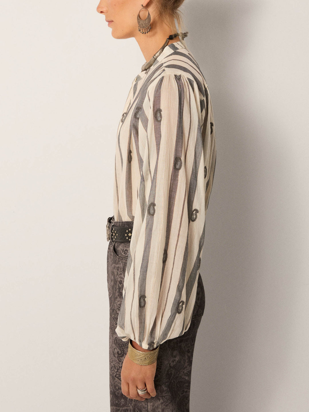 Perla Blouse - Desert Breeze Ivory Paisly