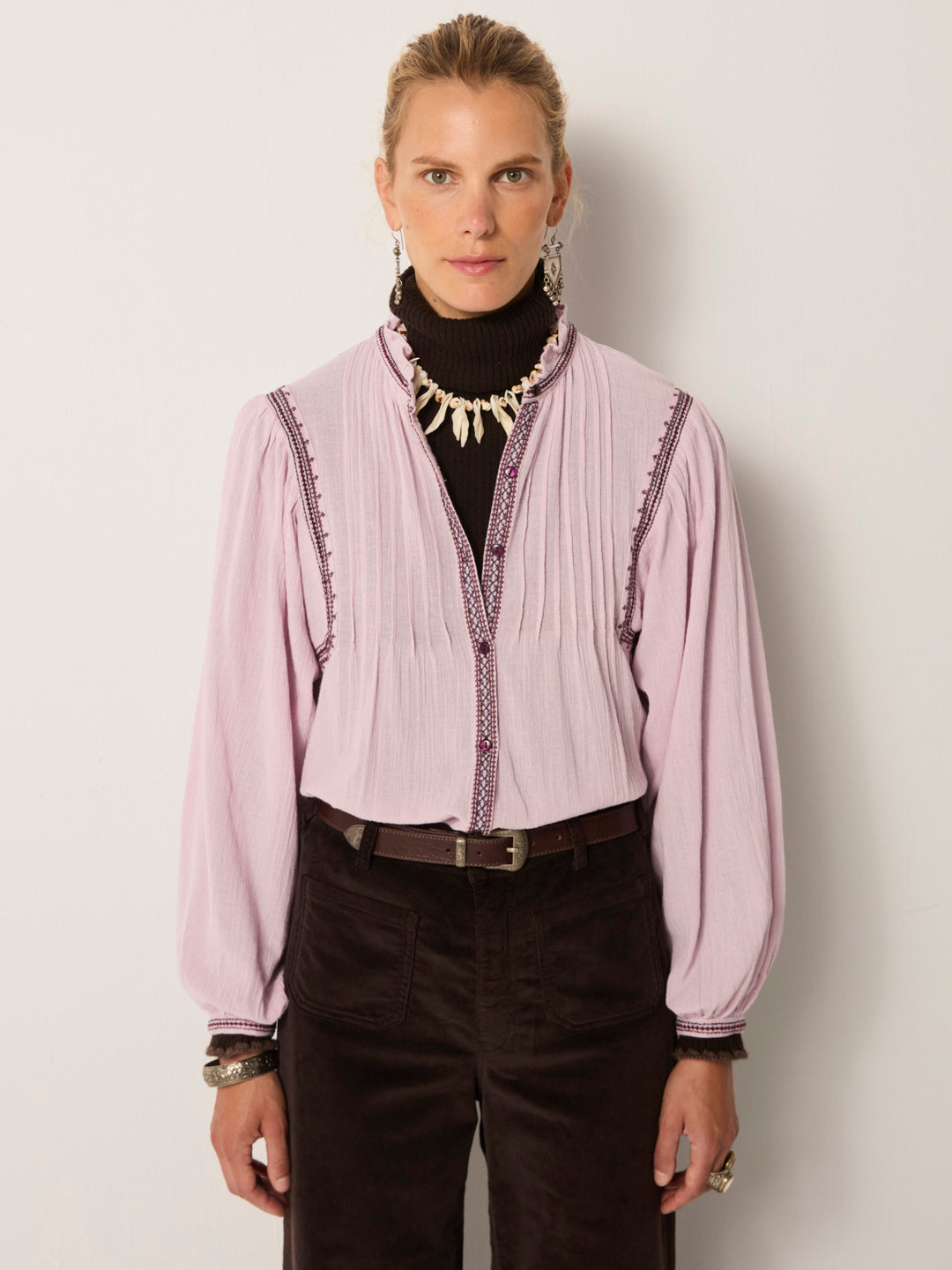 Lila Blouse - Lavender Purple Rain