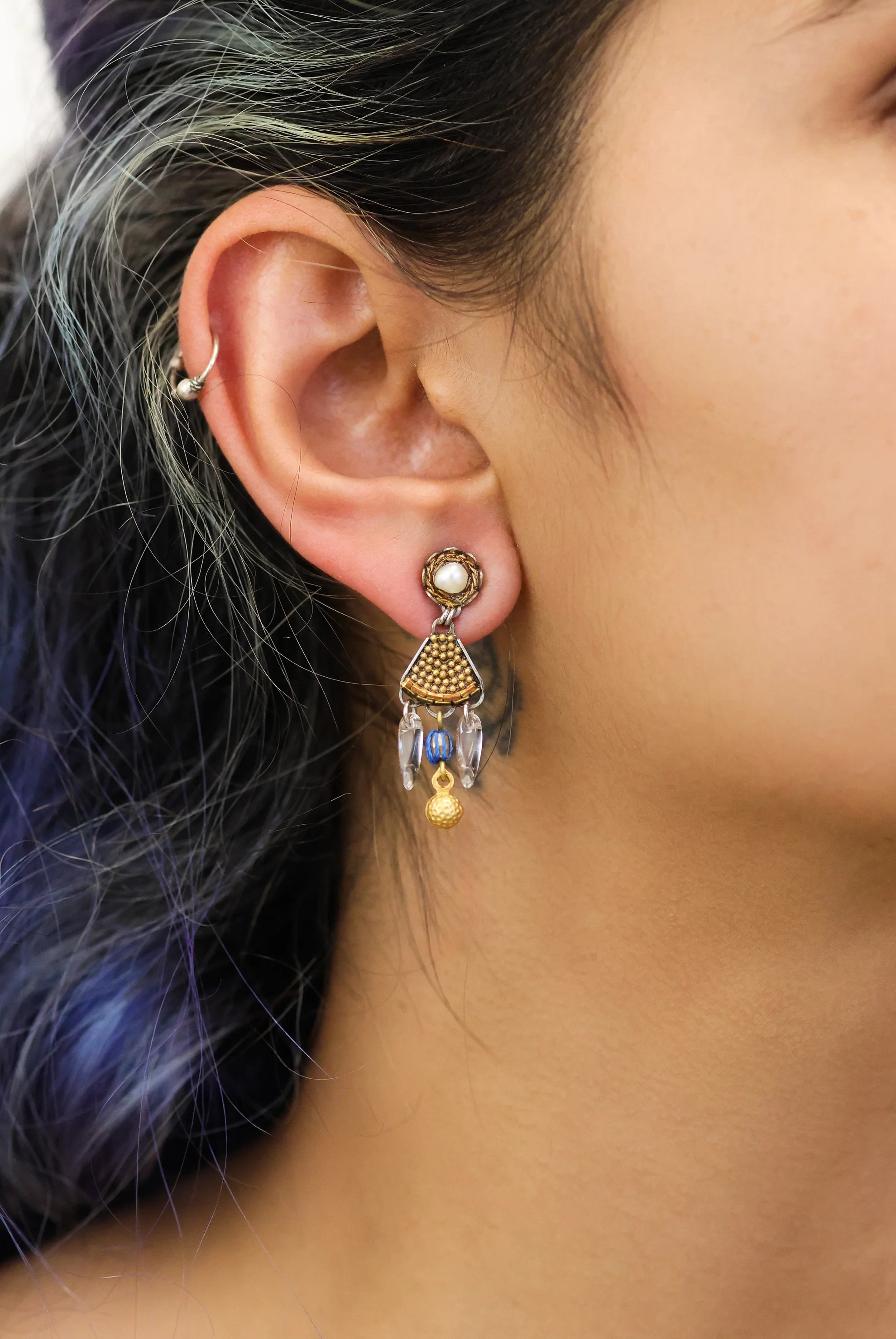 Small Earrings Gold Totem Set, Sacra