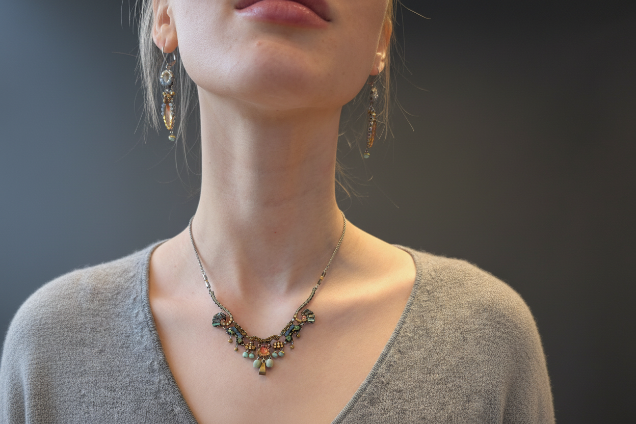 Small Delicate Necklace Metallic Medley Set, Dolu