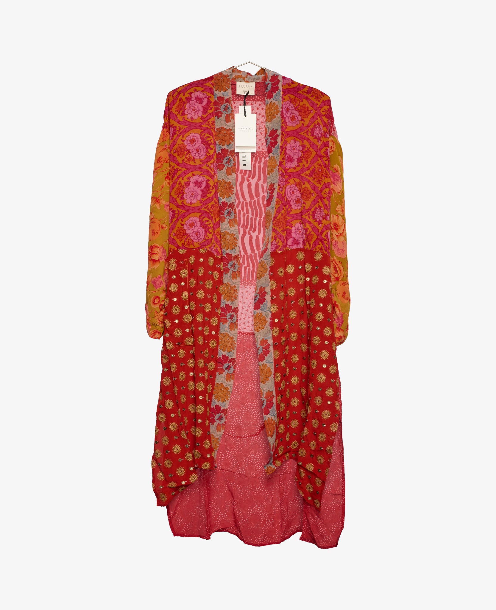 Pocket Long Mix Silk Kimono - No. 399 One-Size