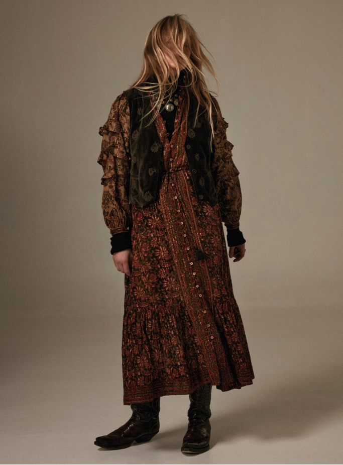 Claudine Dress - Horizon Autumn Leaves