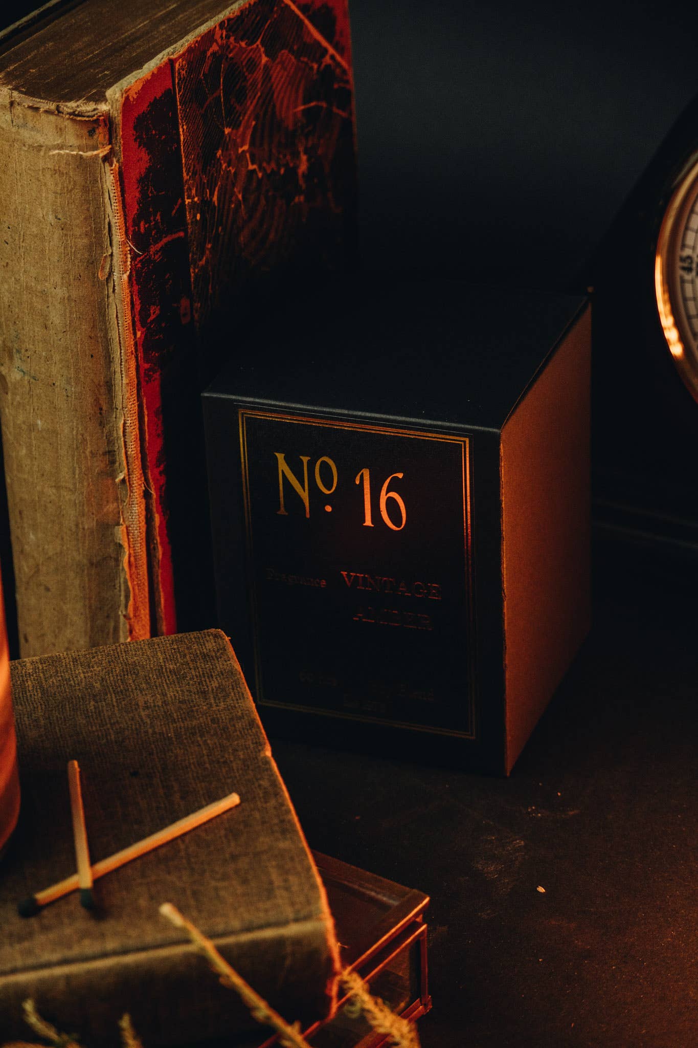 Spitfire Girl. No 16 Vintage Amber Wood Wrapped Candle