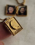 Tarot Card Rectangle Moon Locket Necklace