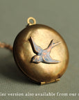 Antique Swallow Bird Locket