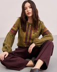 UKR.Embroidered Blouse Stefania Khaki