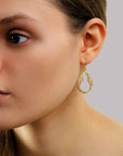 Victorian Gold and White Hoop Earrings