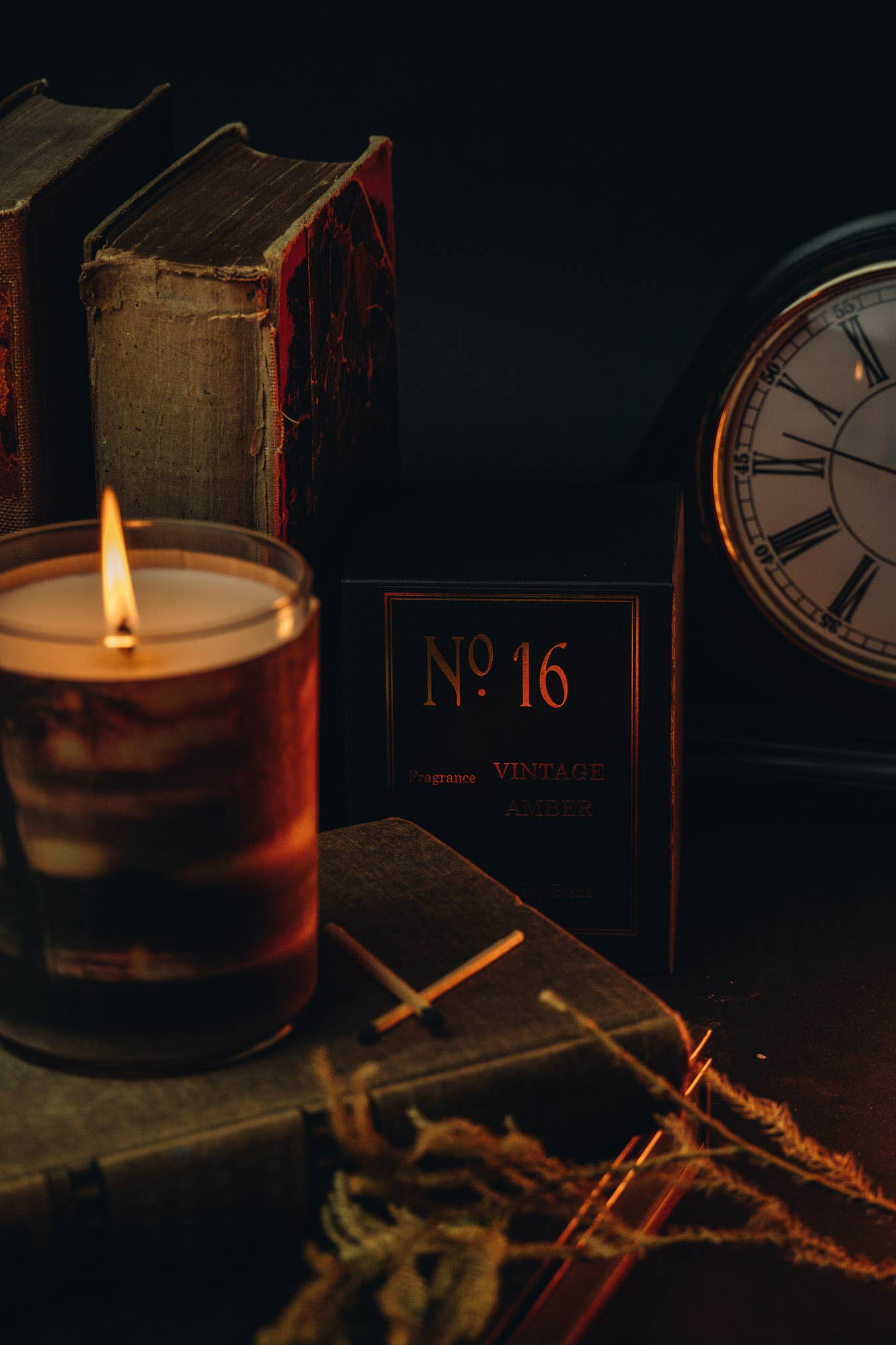 Spitfire Girl. No 16 Vintage Amber Wood Wrapped Candle