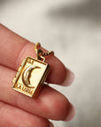 Tarot Card Rectangle Moon Locket Necklace