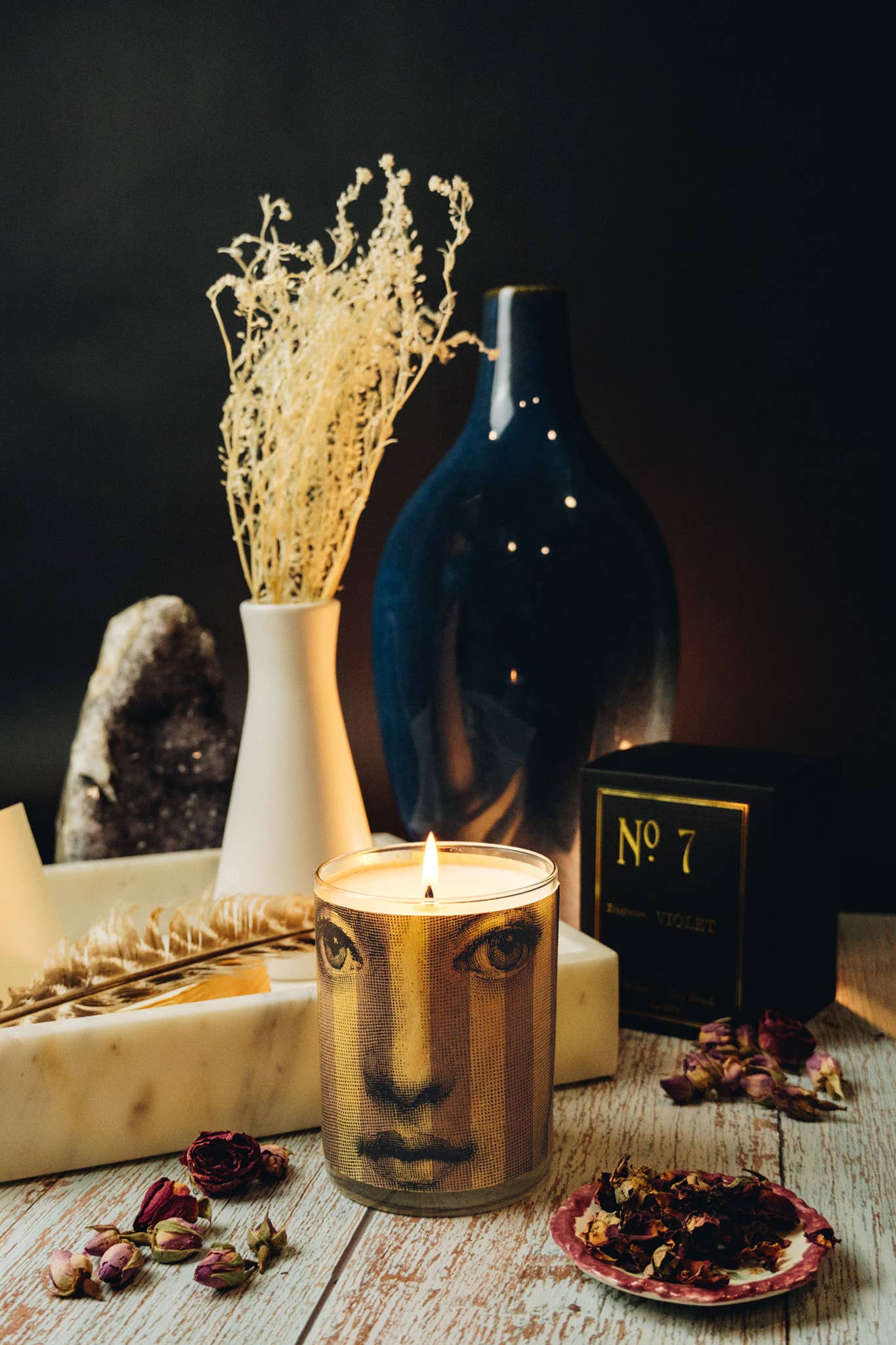 Spitfire Girl. No 7 Violet Wood Wrapped Candle