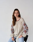 UKR. Embroidered Blouse Gorgani Beige