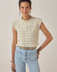 Omaris Sleeveless Blouse. Cloud Thread.